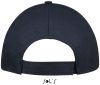 Uniszex 5 paneles tépőzáras pamut baseball sapka, SOL'S SO88119, French Navy-U
