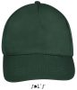 Uniszex 5 paneles tépőzáras pamut baseball sapka, SOL'S SO88119, Forest Green-U