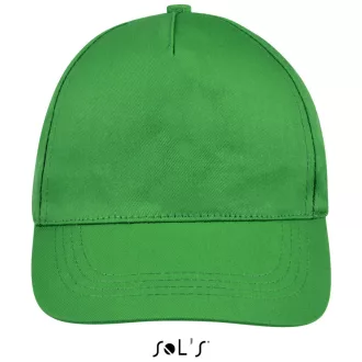   Uniszex 5 paneles tépőzáras pamut baseball sapka, SOL'S SO88119, Kelly Green-U