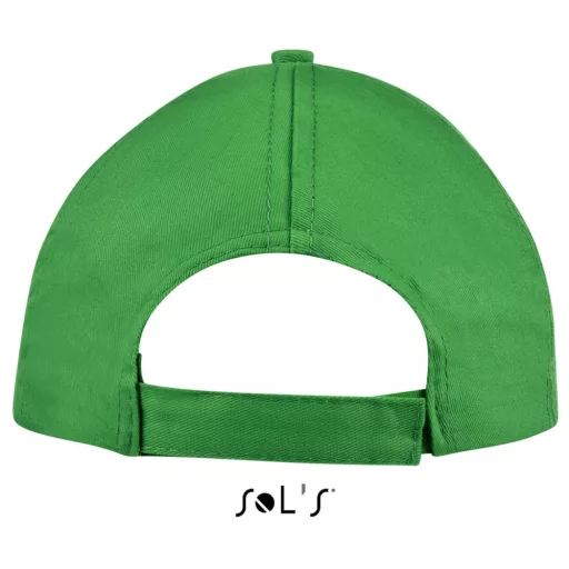 Uniszex 5 paneles tépőzáras pamut baseball sapka, SOL'S SO88119, Kelly Green-U