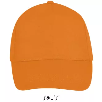   Uniszex 5 paneles tépőzáras pamut baseball sapka, SOL'S SO88119, Orange-U
