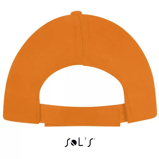 Uniszex 5 paneles tépőzáras pamut baseball sapka, SOL'S SO88119, Orange-U