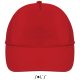 Uniszex 5 paneles tépőzáras pamut baseball sapka, SOL'S SO88119, Red-U