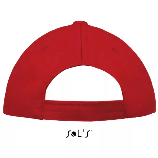 Uniszex 5 paneles tépőzáras pamut baseball sapka, SOL'S SO88119, Red-U