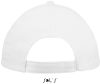 Uniszex 5 paneles tépőzáras pamut baseball sapka, SOL'S SO88119, White-U