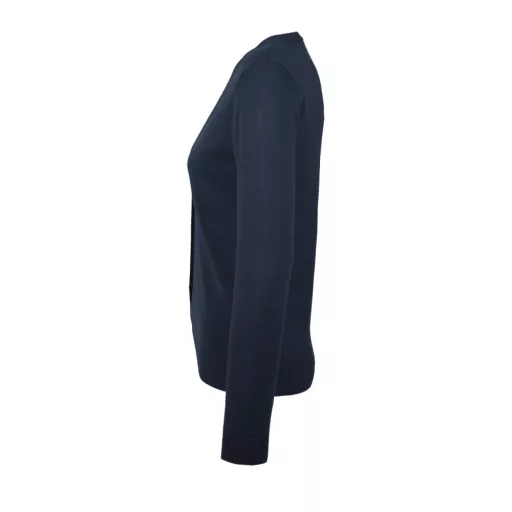 Női GOLDEN elől gombos, kötött V-nyakú kardigán, SOL'S SO90012, Navy-2XL