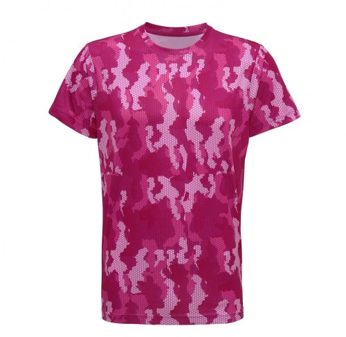 TriDri TR015 kereknyakú férfi sportpóló, Camo Hot Pink-S-R
