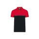 WK210 kétszinű, környezetbarát rövid ujjú galléros póló Designed To Work, Black/Red-2XL