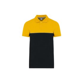   WK210 kétszinű, környezetbarát rövid ujjú galléros póló Designed To Work, Black/Yellow-XS