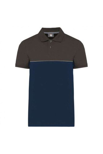 WK210 kétszinű, környezetbarát rövid ujjú galléros póló Designed To Work, Navy/Dark Grey-XS