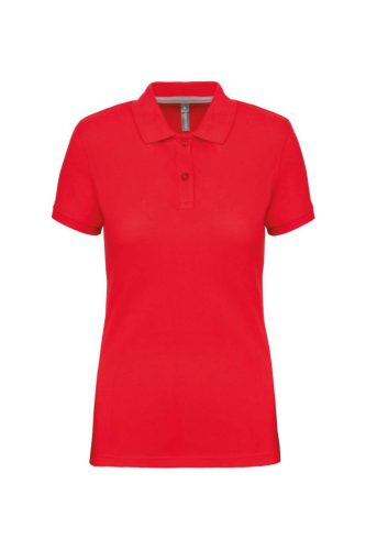 WK275 Női galléros póló rövid ujjakkal, oldalsó slicceléssel Designed To Work, Red-3XL