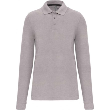 Designed To Work WK276 hosszu ujjú férfi piké póló, Oxford Grey