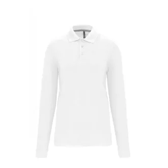   WK276 hosszú ujjú galléros férfi piké póló Designed To Work, White-S