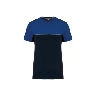   WK304 kétszinű strapabíró unisex kereknyakú rövid ujjú póló Designed To Work, Navy/Royal Blue-XS