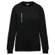 WK403 mellzsebes környakas unisex pulóver, kontrasztos díszítéssel Designed To Work, Black/Silver-2XL