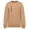 WK403 mellzsebes környakas unisex pulóver, kontrasztos díszítéssel Designed To Work, Camel/Black-4XL