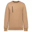 WK403 mellzsebes környakas unisex pulóver, kontrasztos díszítéssel Designed To Work, Camel/Black-XS