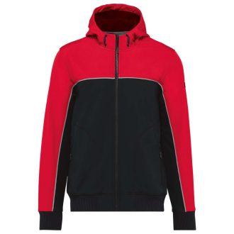   WK450 kétszínű három rétegű, kapucnis softshell dzseki Designed To Work, Black/Red-S