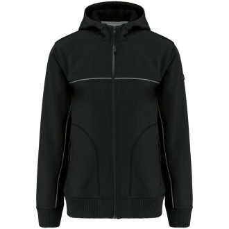   WK450 kétszínű három rétegű, kapucnis softshell dzseki Designed To Work, Black-S