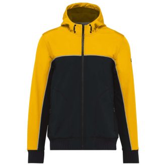   WK450 kétszínű három rétegű, kapucnis softshell dzseki Designed To Work, Black/Yellow-S