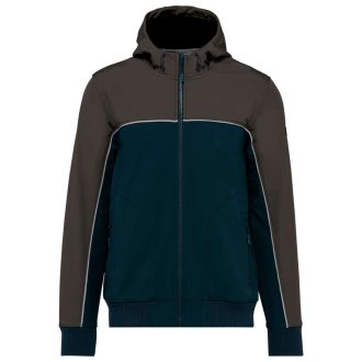   WK450 kétszínű három rétegű, kapucnis softshell dzseki Designed To Work, Navy/Dark Grey-S