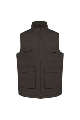 WK607 bélelt unisex mellény sok zsebbel Designed To Work, Dark Grey-XL
