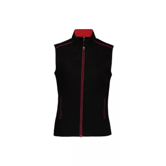   WK6149 Női mellény három zsebbel és kontrasztos díszítésekkel Designed To Work, Black/Red-XS