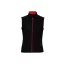 WK6149 Női mellény három zsebbel és kontrasztos díszítésekkel Designed To Work, Black/Red-XS