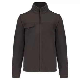   Lvehető bélelt ujjú vastag polár pulóver, az elején végig cipzárral, Designed To Work WK9105, Dark Grey-S