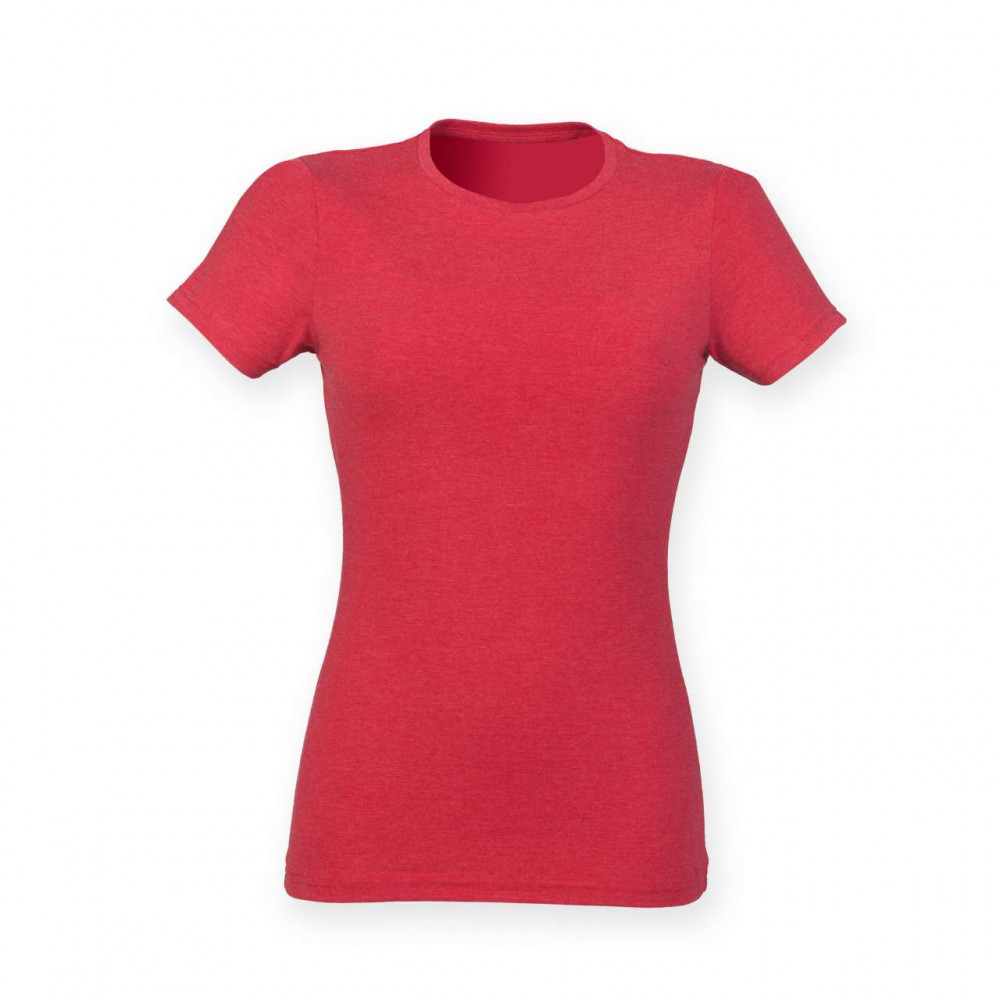 Skinny Fit SFL161 Női póló, Red Triblend